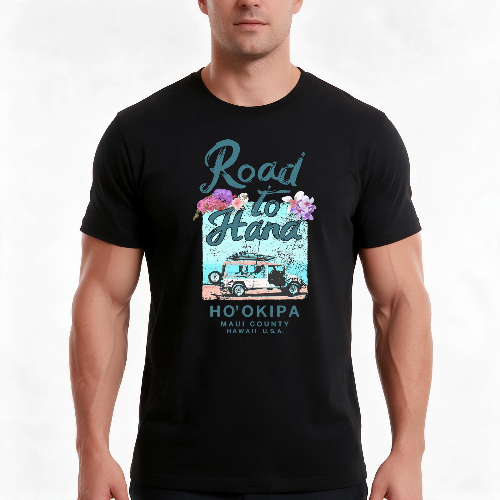 Vintage Hawaiian Floral Shirt - Road to Hana Maui Hawaii Vintage