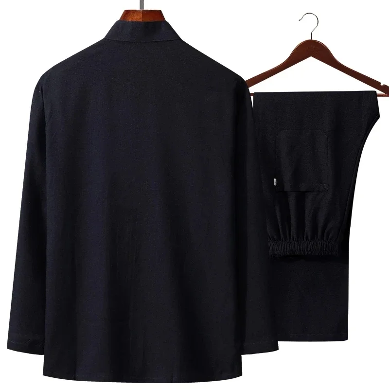Autumn New Embroidery Chinese  - Mens Linen Shirt Long Sleeve recension och pris