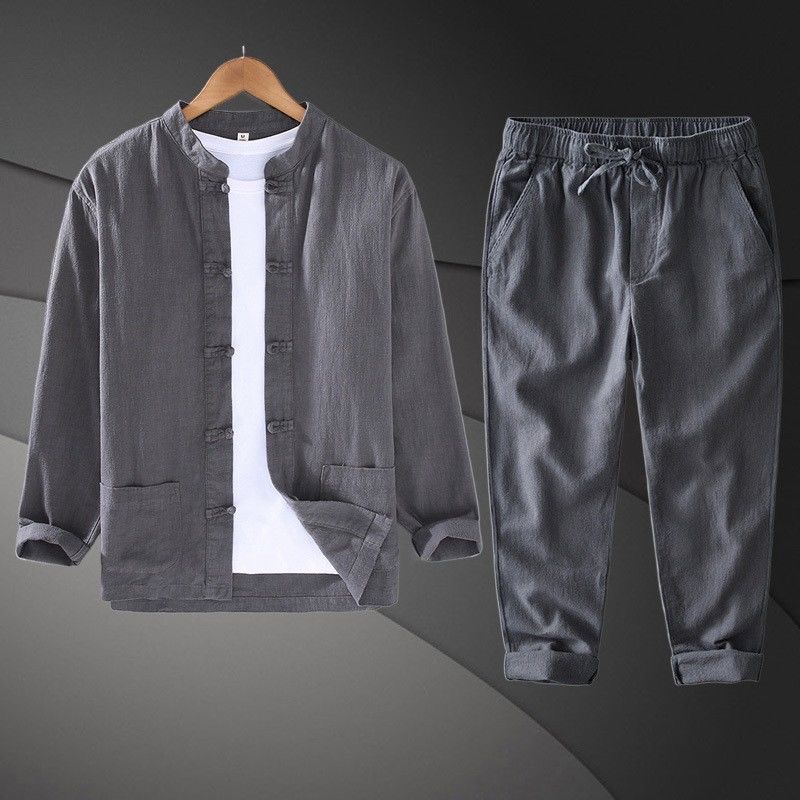New 2026 Cotton Linen Chinese  - Mens Linen Shirt Long Sleeve recension och pris