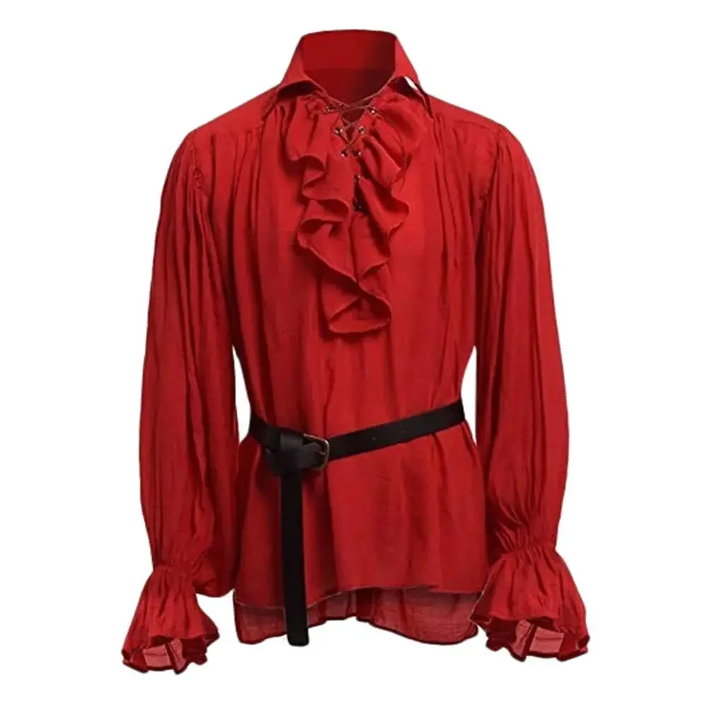 Medieval Shirts Ruffled Gothic - Medieval Gothic Lace Up Pirate Shirt recension och pris