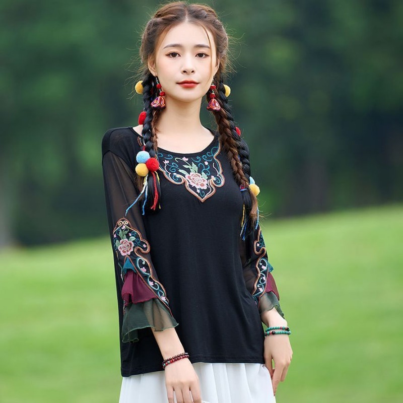 T-shirt Embroidered Summer Rou - Shirts recension och pris