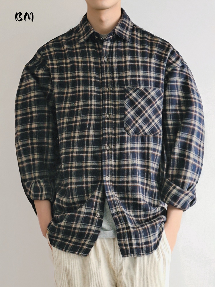 ‌Japanese Vintage Heavyweight  - Flannel Plaid Shirt Heavy Weight recension och pris