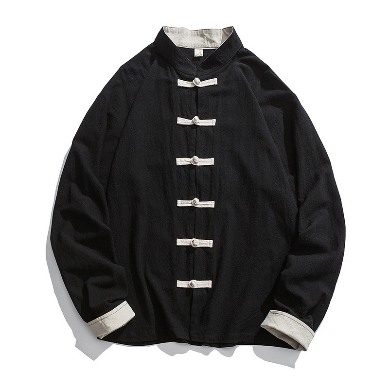 2026 New Kimono Jacket Men Tra - Mens Linen Shirt Long Sleeve recension och pris