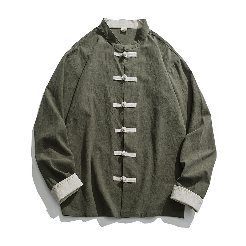 2026 New Kimono Jacket Men Tra - Mens Linen Shirt Long Sleeve recension och pris