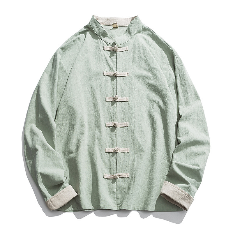 2026 New Kimono Jacket Men Tra - Mens Linen Shirt Long Sleeve recension och pris