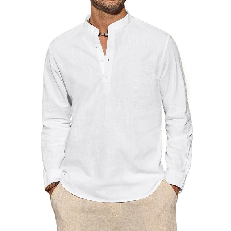 Men's Long Sleeve T-Shirts Cas - Mens Linen Shirt Long Sleeve recension och pris